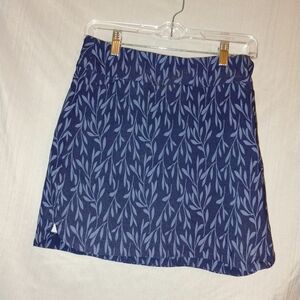 Tribal Blue Leaf Pattern Skirt (Skort)